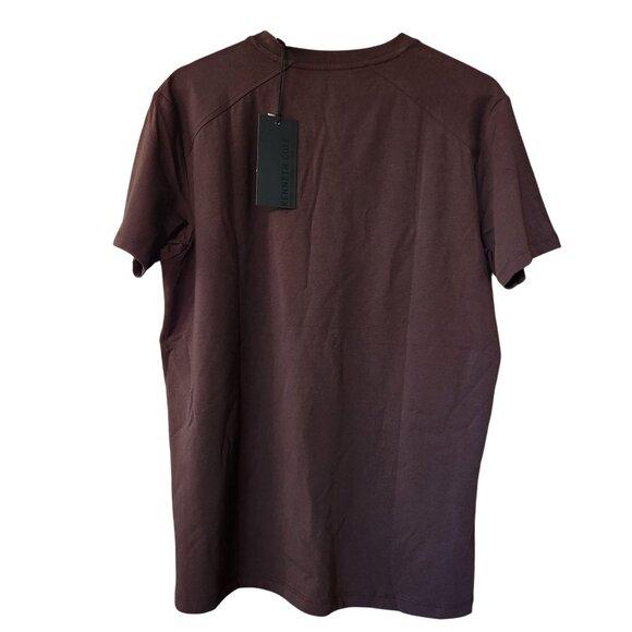 Kenneth Cole V Neck Short Sleeve Stretch T shirt Men's Size M Magenta - Picture 2 of 4